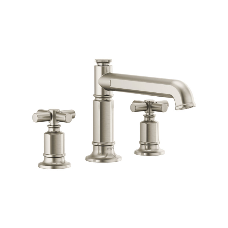 Invari® Roman Tub Faucet, Luxe Nickel, Cross