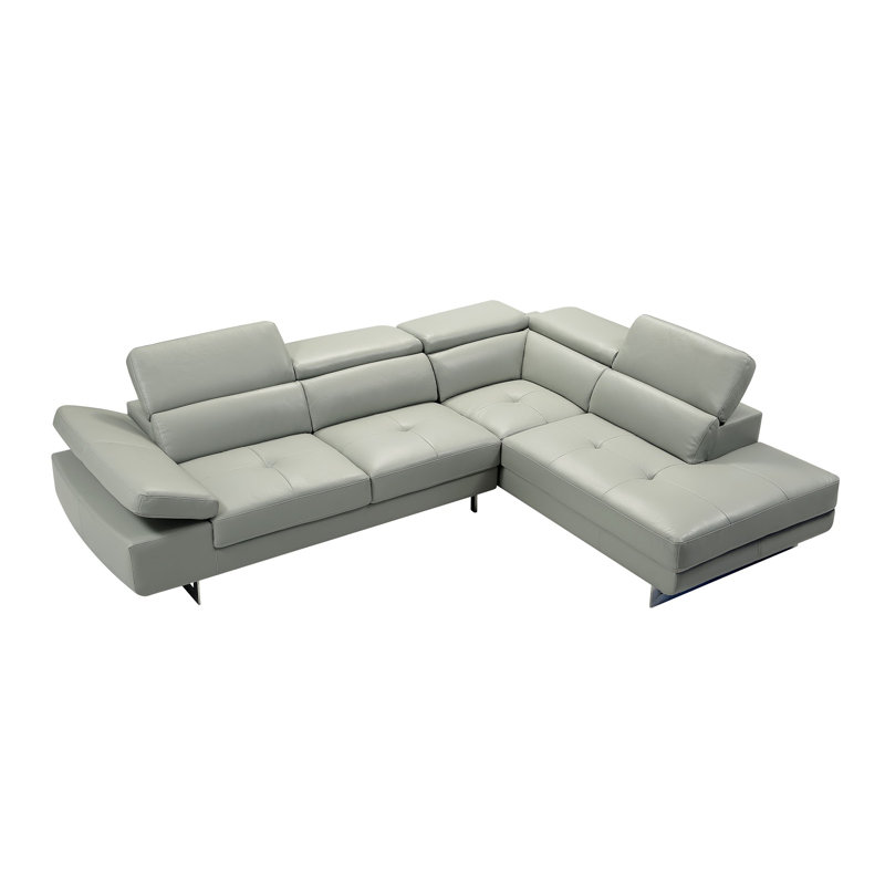 Keyesport Upholstered L-Shaped Sectional, Right Hand Facing, Light Gray