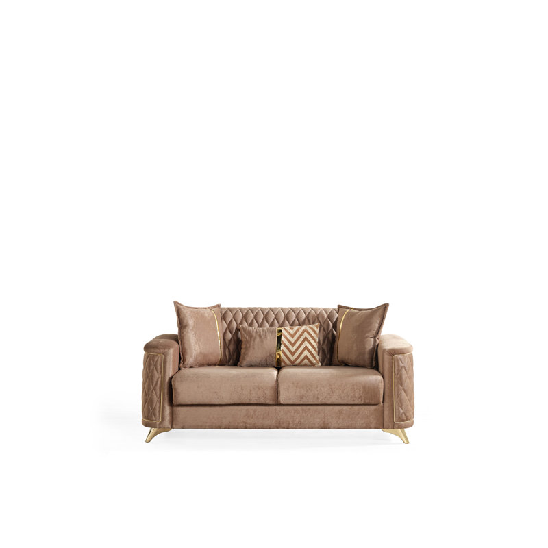 Cuivre moderne - teinté, avec tissu texturé performant et support à ressorts à arc de haut calibre avec ressorts