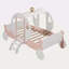 Lit de voiture avec couronne Princess, lit plateforme en bois avec escalier-985767942