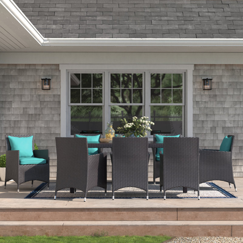 Modway Convene 9 Piece Dining Set, 59" L x 39.5" W, Mocha