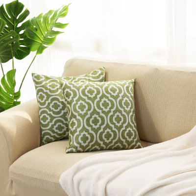 Ensemble de 2 coussins en jacquard treillis