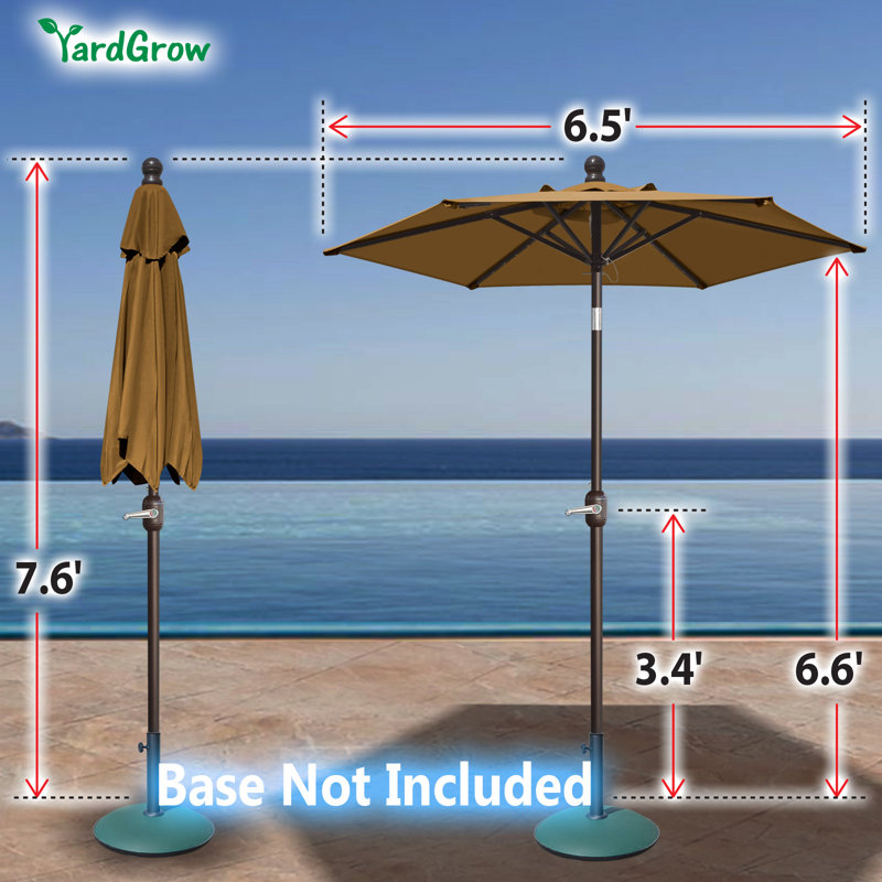 Parasol à DEL incliné pour l'extérieur, Brun clair