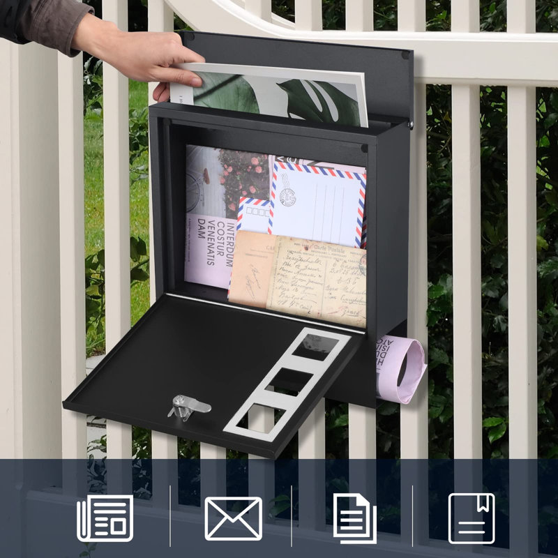 Locking Wall Mount Mailbox for Outside