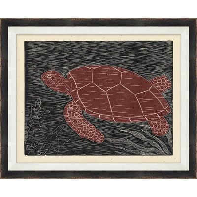 Sea Turtle Wood Block Painting