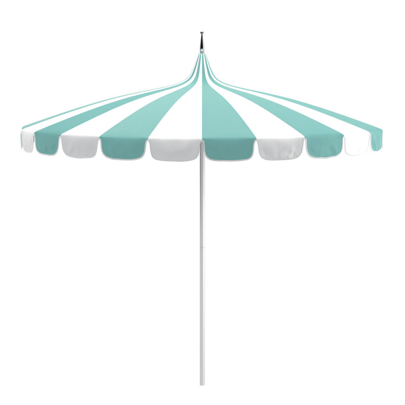 Parasol de marché rayé Tayeko, Toile Sunbrella® Aruba