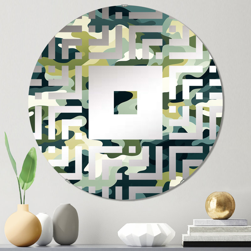 Rétro miroir mural rétro Camo Nostalgia, 23,6 po x 23,6 po