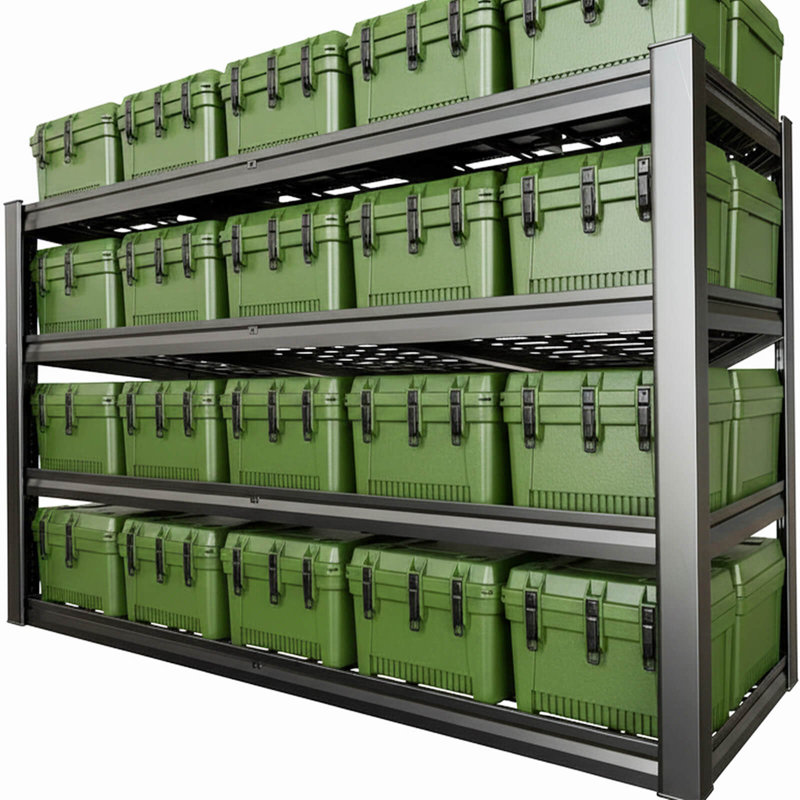 Heavy Duty 4-Tier Steel Shelves - Adjustable Storage Rack For Garage, Warehouse, Pantry,75" H x 72" W x 24" D
