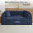 80'' W Compression Bean Bag Sofa Faux Fur Upholstered Couch Floor Sofa With Pillows&Cup Holders&Side Pocket-1228746762-1228746763