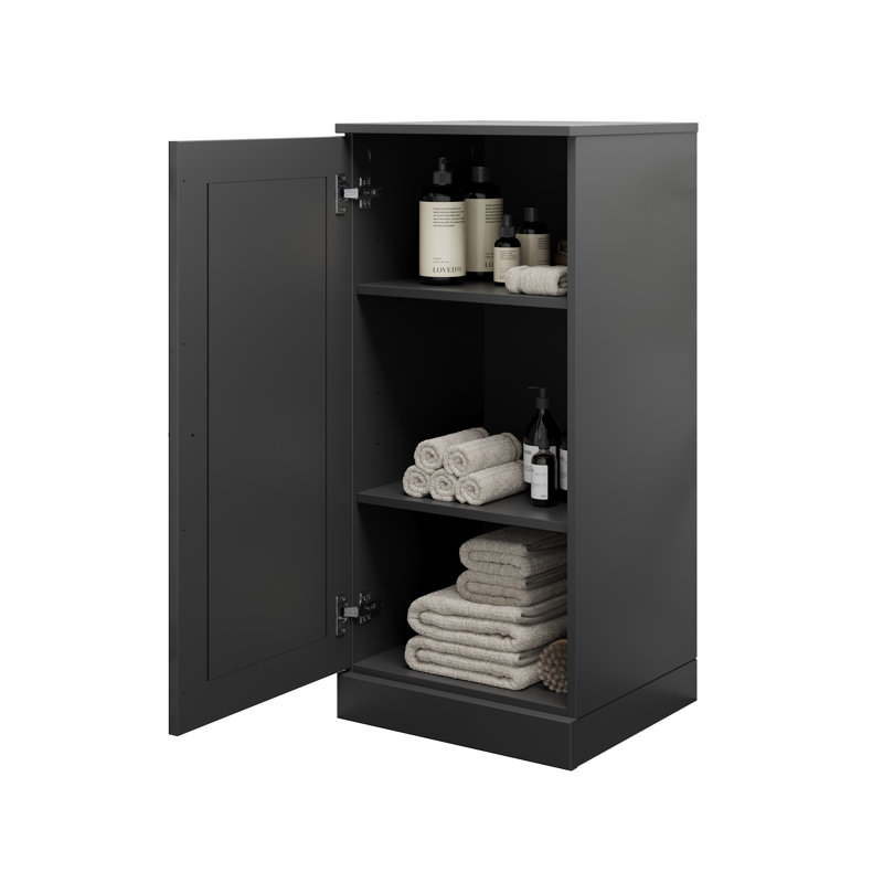 Armoire de rangement de salle de bain 100% bois massif Palace Imports, porte à panneau surélevé, tablettes réglables, 16,5 po de largeur, 35,75 po de hauteur