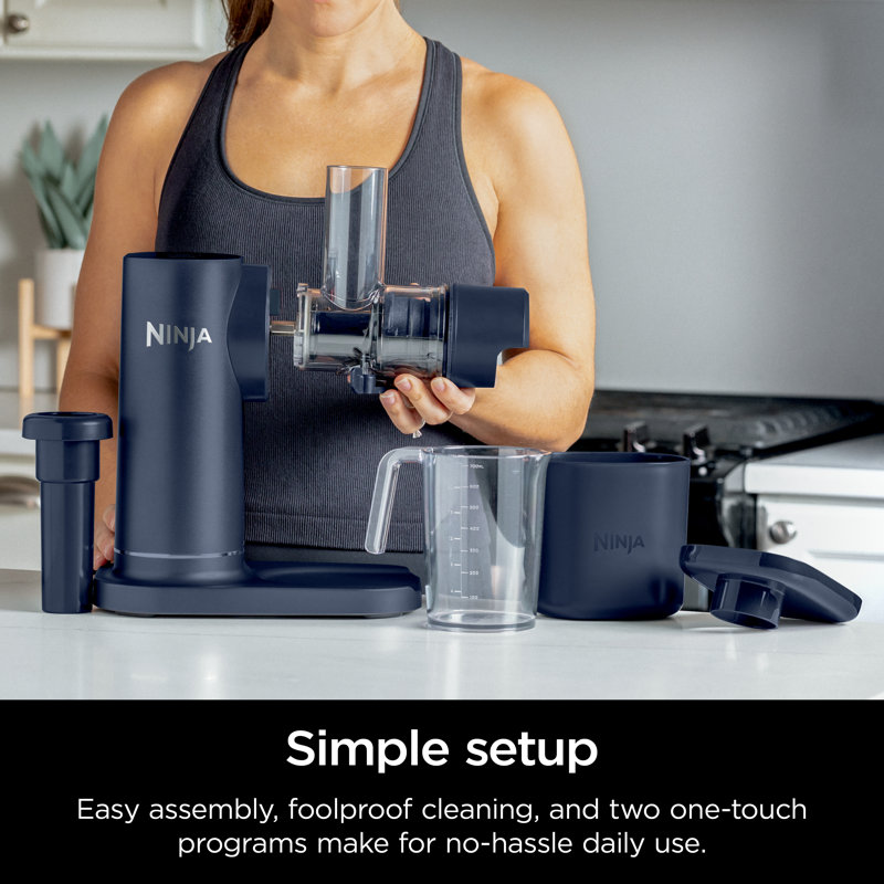 Ninja JC151 NeverClog Cold Press Juicer, Powerful Slow Juicer with Total Pulp Control, Countertop, Electric, 2 Pulp Functions, Dishwasher Safe, 2nd Generation,