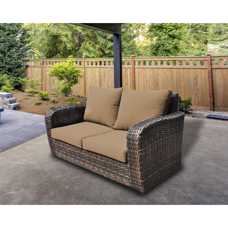 Hessmer 64'' Wide Wicker Loveseat with Cushions