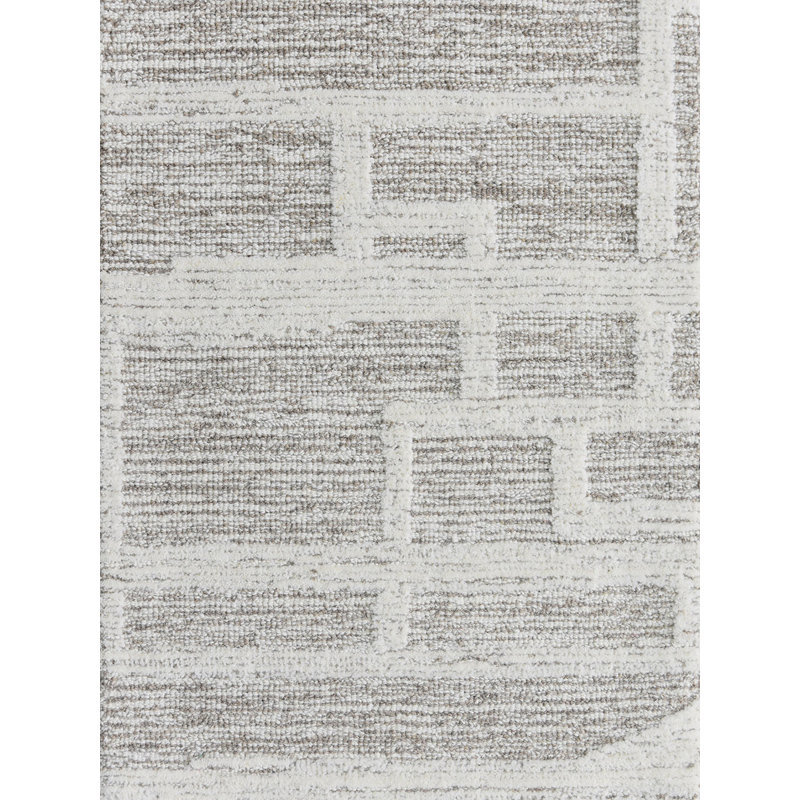 Park City Hand Tufted Geometric Area Rug in Beige/Ivory, Rectangle 14' x 18'
