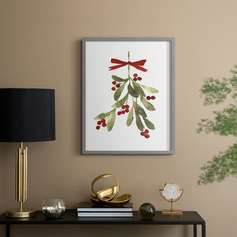 " Mistletoe Bow I ", 30" H x 24" W, Gray