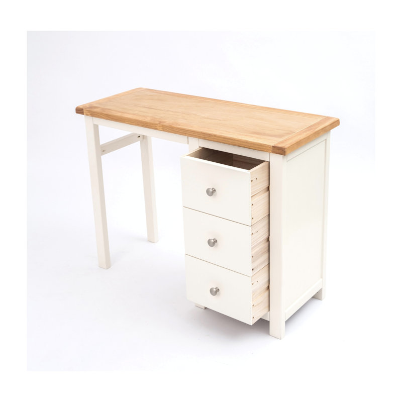 Dressing Table with Mirror, Waxed Pine, Silver