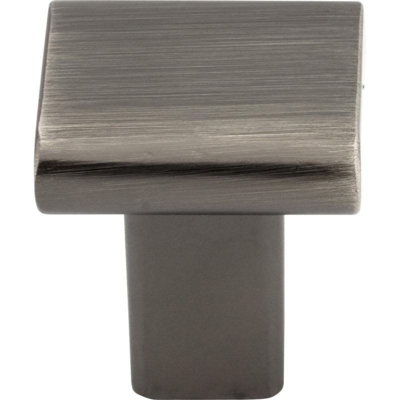 Park 1" Length  Square Knob, Brushed Pewter