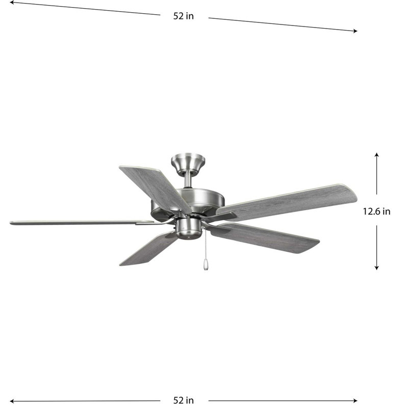 52'' Ceiling Fan, Brushed Nickel