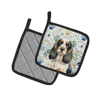 Paire de poignées en verre Party Cocker Spaniel
