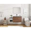 Meuble-lavabo mural de 42 po avec lavabo de comptoir en résine et 1 tablette de rangement, 2 portes à fermeture douce (KD-Packing)-327265779