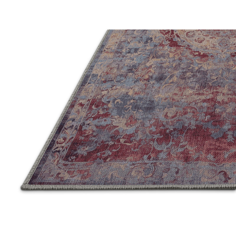 Machine Washable Grey Area Rug, Square 3'
