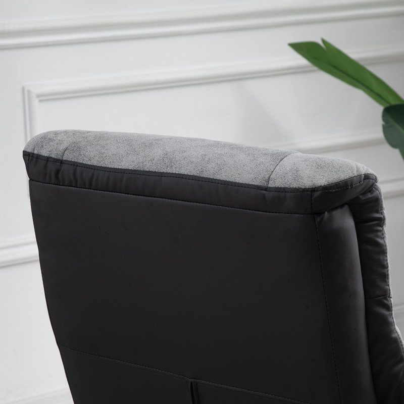 Lad Upholstered Swivel Recliner with Footstool