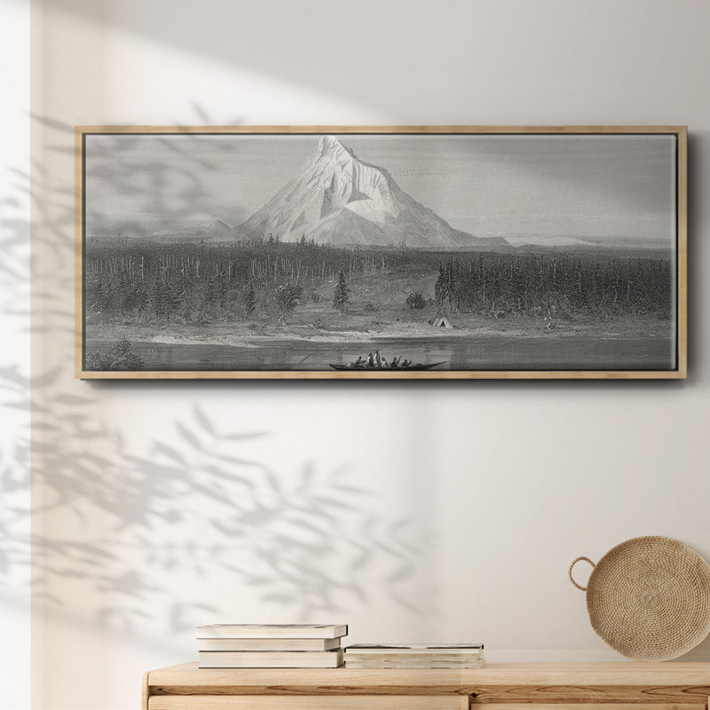 «Mount Hood from the Columbia», toile encadrée, H 20 po x l 50 po
