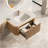 36'' Bathroom Vanity&Sink, Floating Curved Edges Striped Cabinet With Drawer, Sensor Light, Travertine-Pattern Sintered Stone Hot-Bent Integrated Basin, Pre-Assembled, Natural Woodgrain Color-136023030