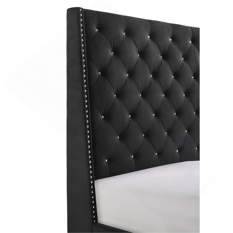 Mobilier de chambre à coucher 1pc, Noir, noir, noir, noir, Très grand lit