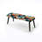 Orange And Green Geometric Ripples Patterns - Coastal Upholstered Black Bench
