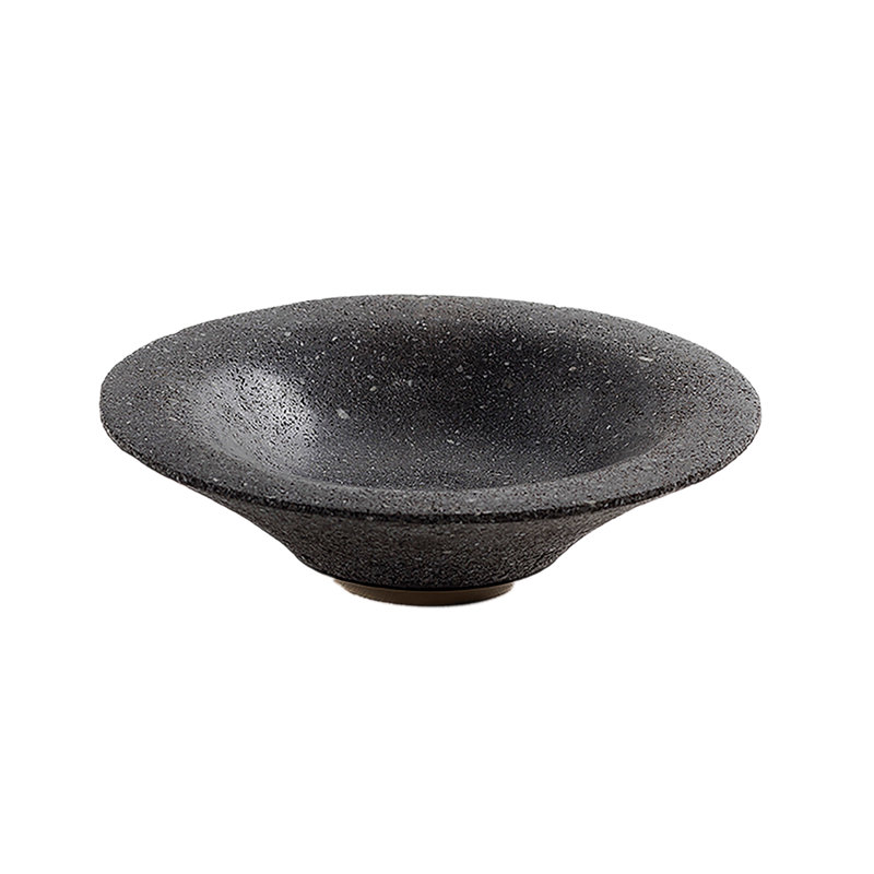 Chimborazo Decorative Volcanic Stone Bowl With Aged Bronze Detail By Andean, In Stock