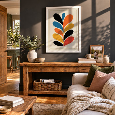 Geometric Symmetry Mid-Century - Framed Print