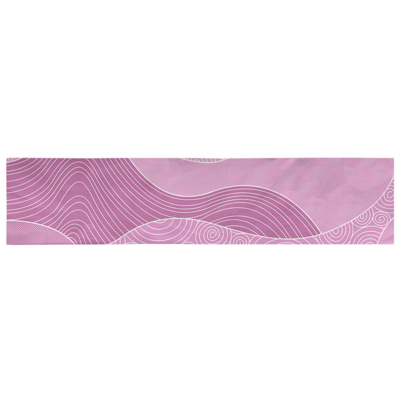 Chemin de table à ondulations tirées à la main Avicia, 72 po x 16 po, Rose, 100 % coton