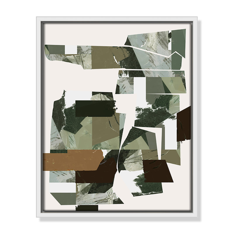 «Green Endeavour I Print» par Cartissi, 12.5'' W x 15.5'' H, Framed Canvas, Flotteur blanc