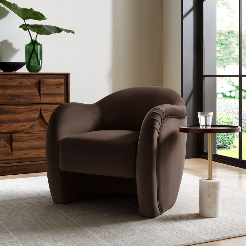 Compose Performance Velvet Accent Chair, Chocolate Brown Velvet
