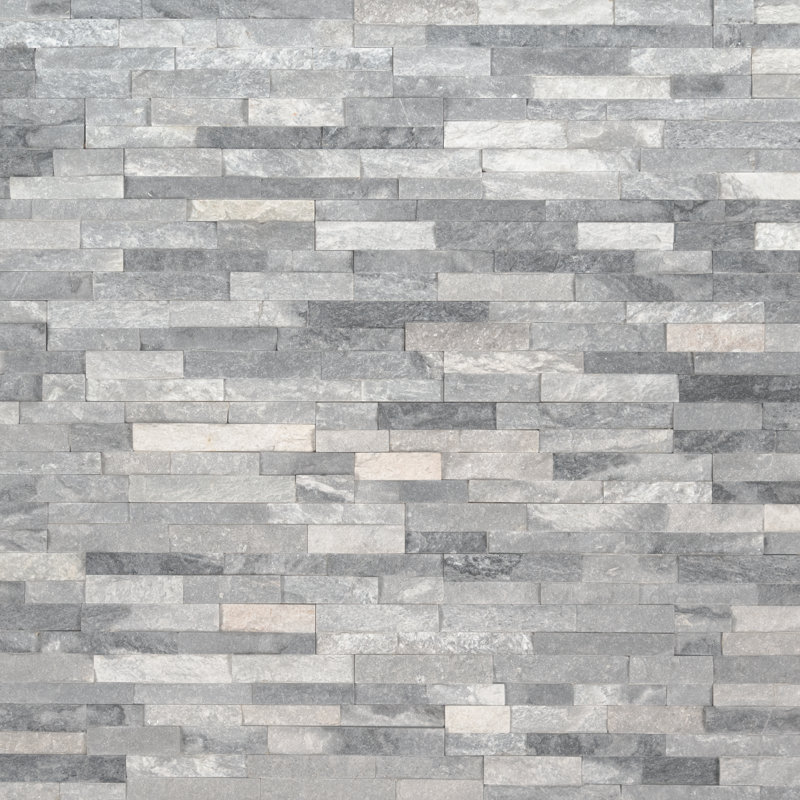 Stonecrest 4.5 in. x 9 in. Split Face Natural Stone Ledger Corner Wall Tile, Glacier Gris