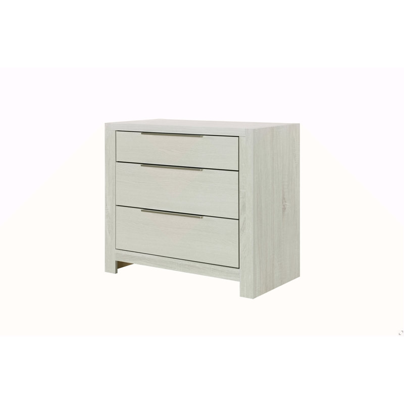 Table de chevet Jehoram Beige, aucun assemblage requis