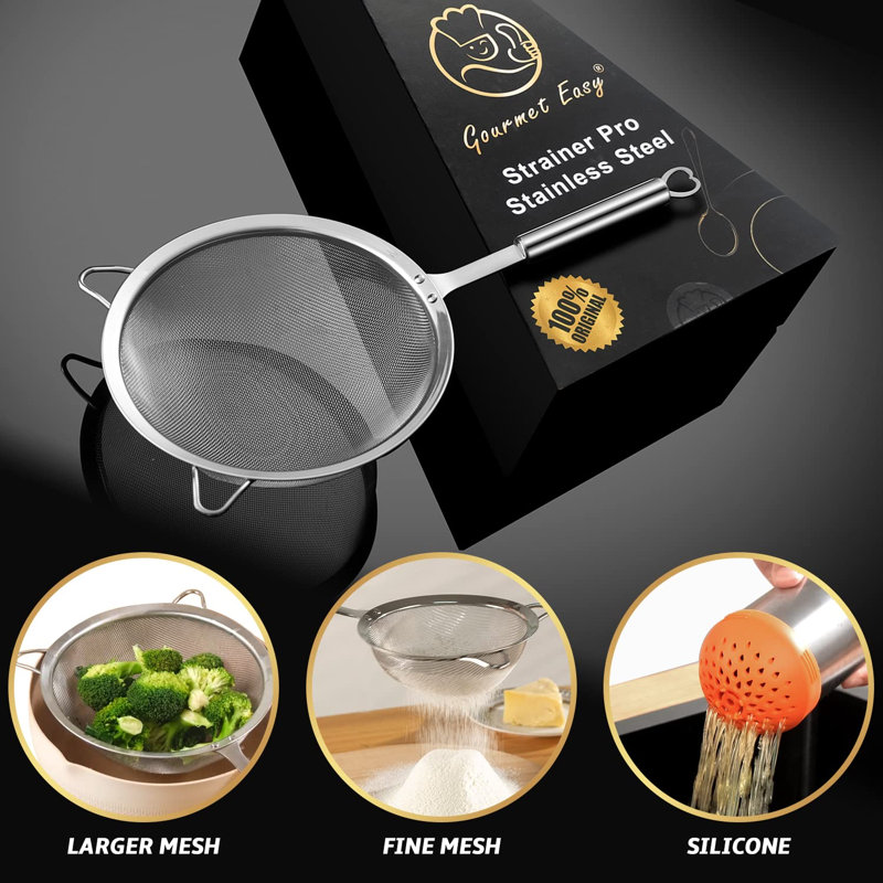 Ensemble de crépines Gourmet Easy en acier inoxydable bleu, Crépine