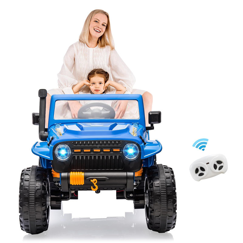 Chariot électrique 24V pour enfants avec télécommande, Bleu