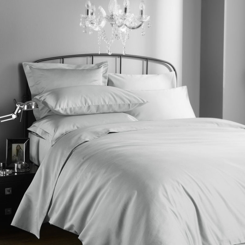 1000 Thread Count Sateen Duvet Cover, Kingsize Duvet Cover, Grey