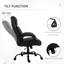 Fauteuil de bureau massant aux lignes courbes, avec accoudoirs rembourrés, revêtement en cuir PU noir, base en acier, hauteur réglable et fonction bascule.