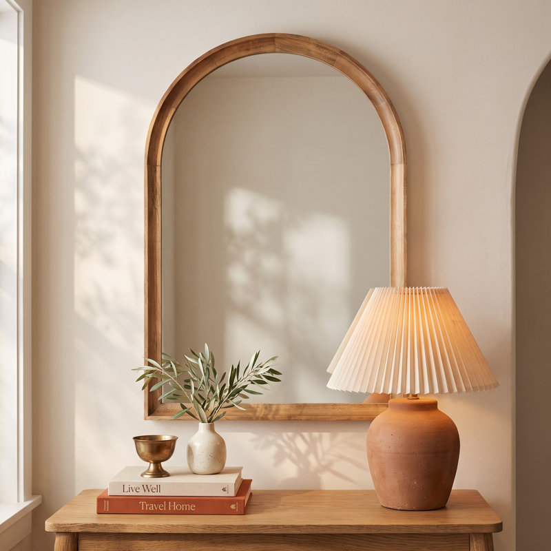 Branwell Wood Mirror, 36" x 24", Rustic Brown