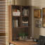 Bureau rectangulaire à 3 tiroirs en bois massif brun noisette-655991950-655992179