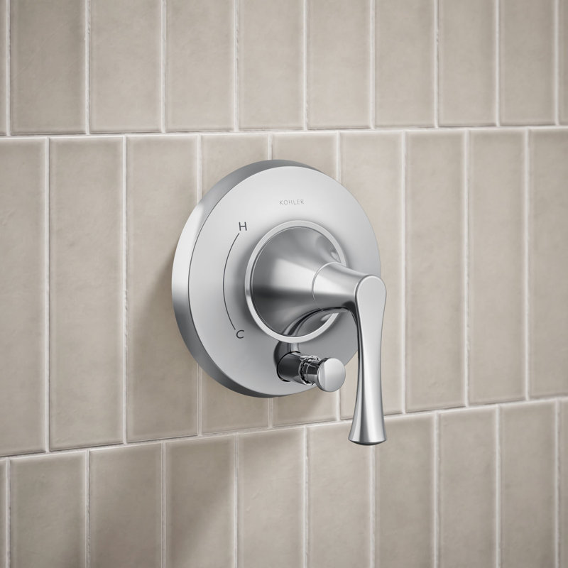 Buckley Rite-Temp Shower Trim Kit With Push-Button Diverter, 1.5 Gpm, Polished Chrome, 1.5 GPM