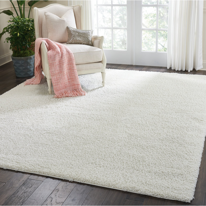 Tapis ivoire Sunny Shag, Rectangle 7 pi 10 po x 9 pi 10 po