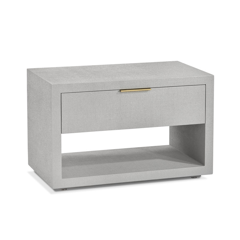 Montaigne 1 - Drawer Nightstand, Light Gray/Antique Brass
