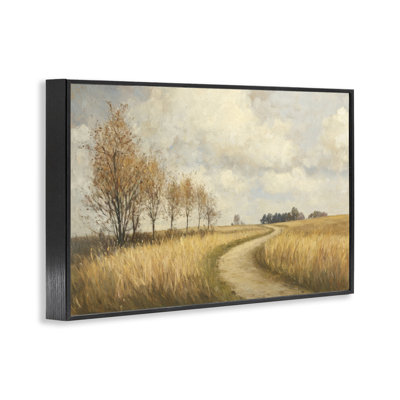Wheat Road Path Framed Giclee, design by Petal Prints Design