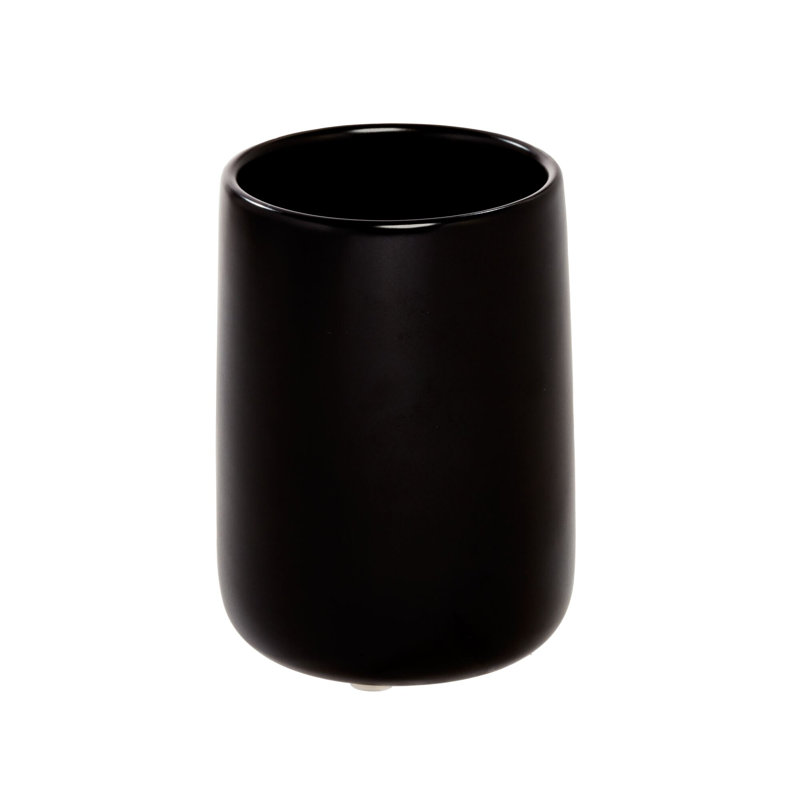 iDesign Eco Vanity Ceramic  Earth Tumbler, Matte Black
