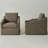 28" Wide Down Fill Upholstered Slipcovered Swivel Barrel Chair Set of 2-829389181