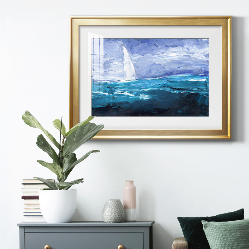 «Meet Me In Marrakech TP» - Peinture encadrée, H 26,5 po x l 36,5 po x P 1 po, Or, Blanc