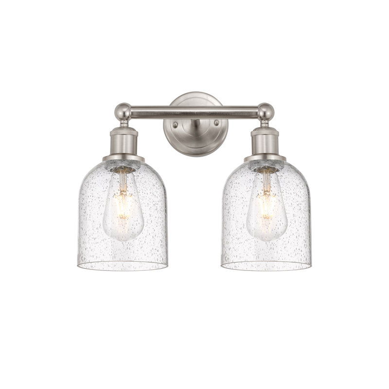 Edison Allysson 2 Light 15" Bath Vanity Light, Brushed Satin Nickel, Seedy